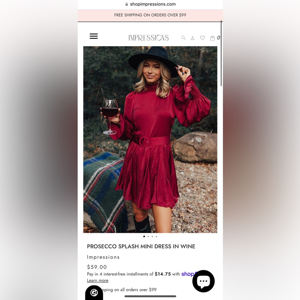 Impressions Boutique Prosecco Splash Satin dress - S